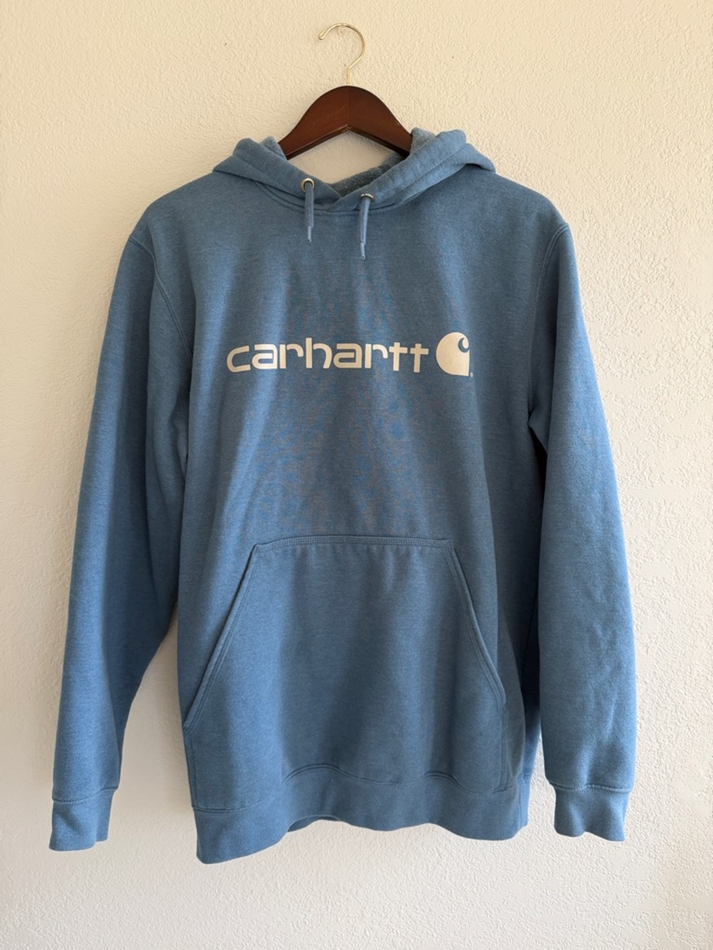 Carhartt Dusty Blue Logo Pullover Hoodie